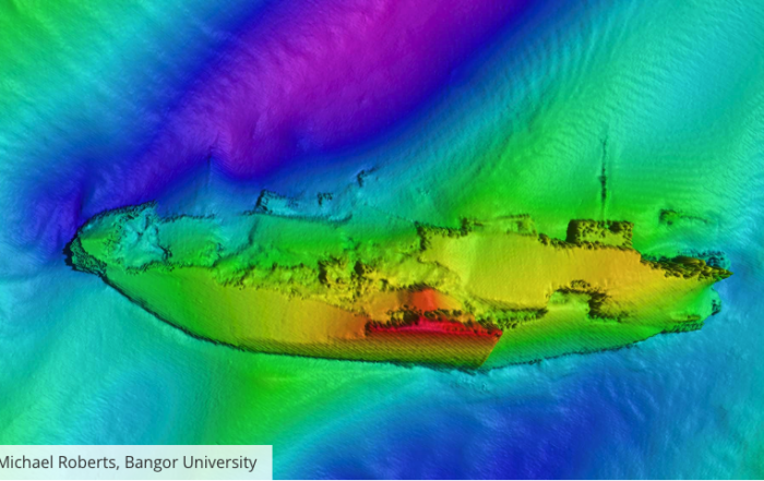 Depth scan image of SS Apapa ©Dr Michael Roberts, Bangor University