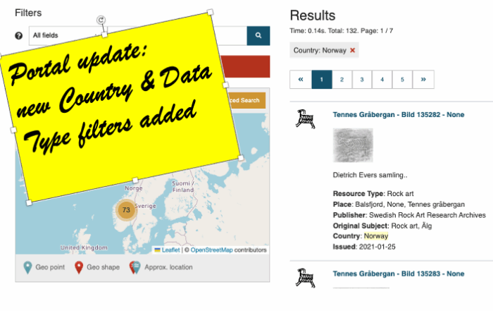 Portal update - new Data Type & Country filters added (yellow post-it on resource image)